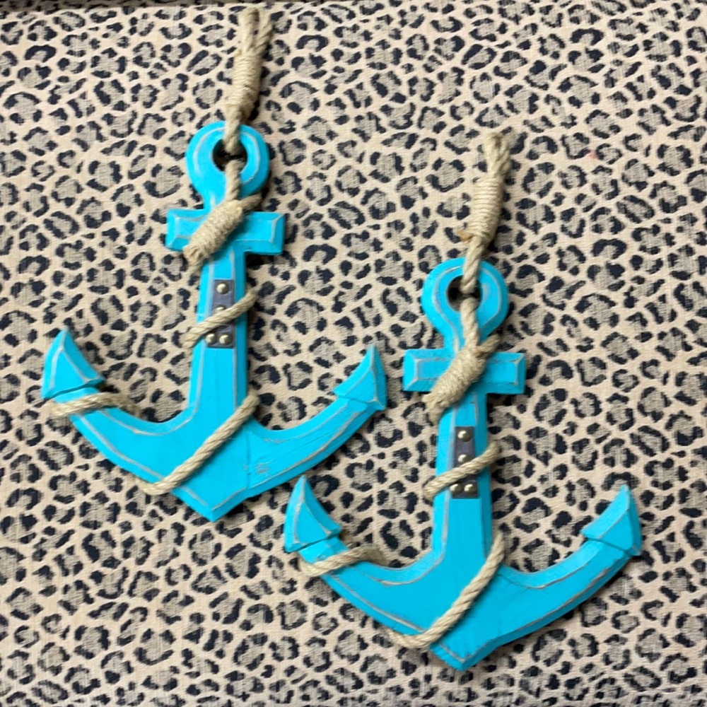 Two Wooden Anchors